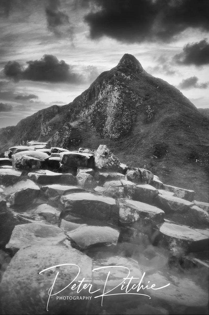 Aird's Snout, Giant's Causeway, County Antrim - Black and White