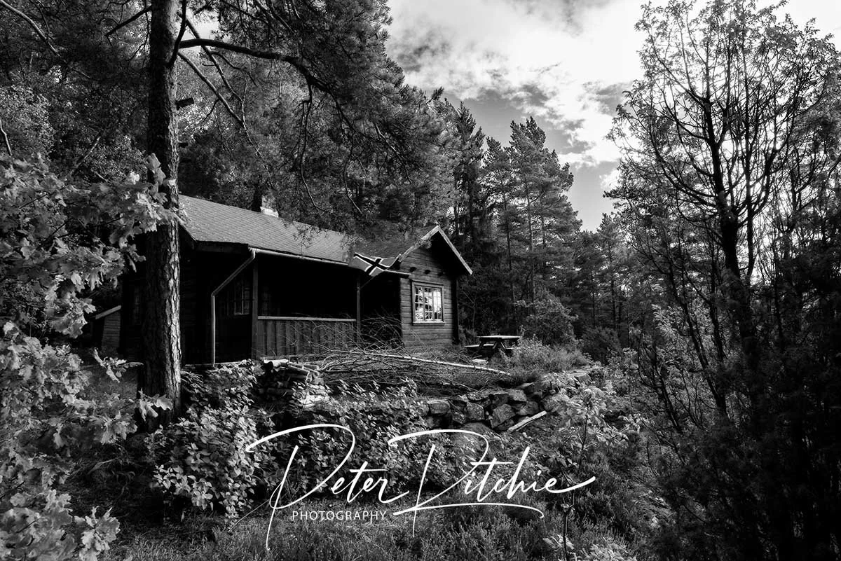 Log Cabin, Norway - Black & White