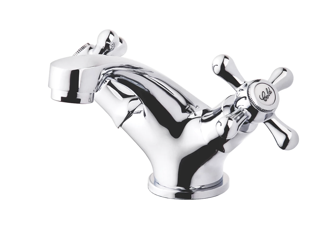 Traditional Chrome 104mm Cloakroom Cross Head Mono Basin Mixer Tap
