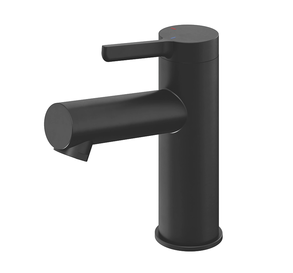 Bonda Black 136mm Cloakroom Round Head Mono Basin Mixer Tap