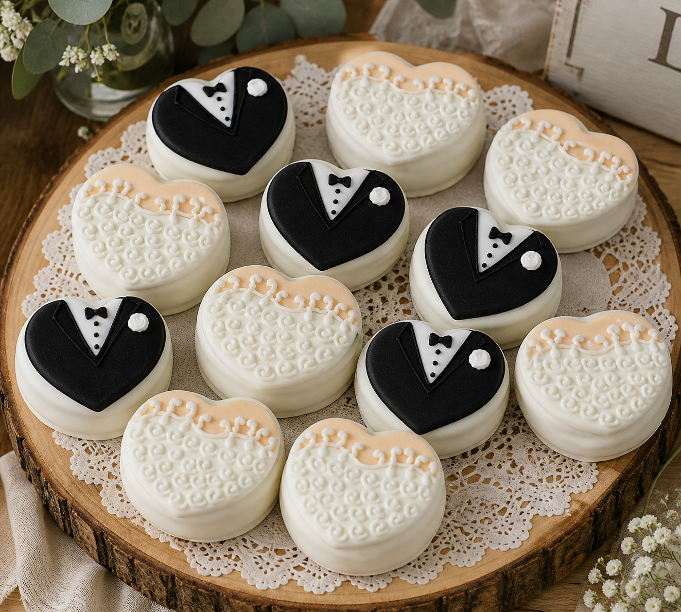 Bride and Groom Design (Royal Icing Topper)