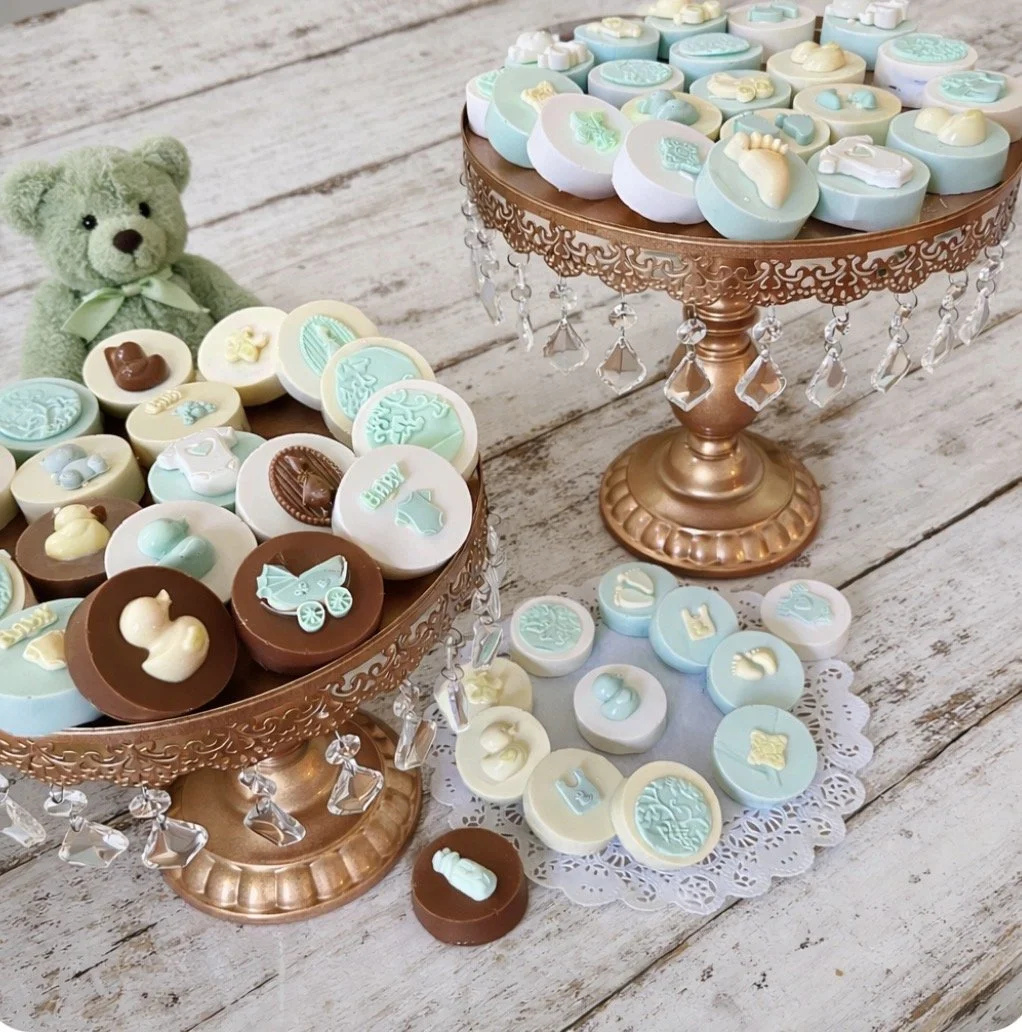 Chocolate covered Oreos for baby shower favors
