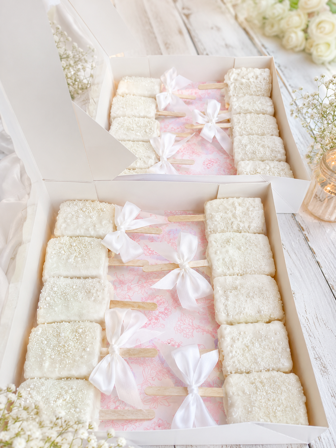 Wedding Favors, Rice Krispy Treat favors, Dessert Buffet