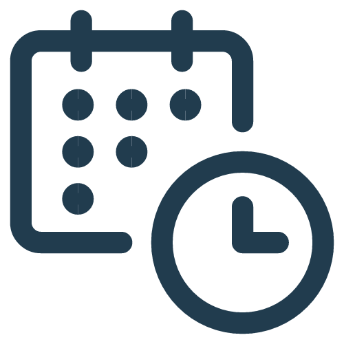 Calendar Icon with a Clock Icon