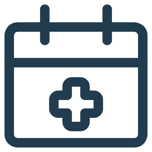 Icon of a Calendar and a Medical Cross for Appointments