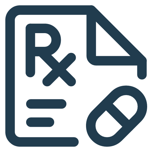 Image icon of a prescription RX and a pill