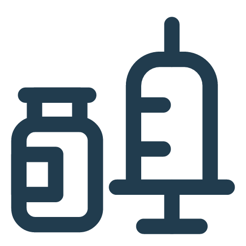 Icon of a Vaccine Vial and Needle