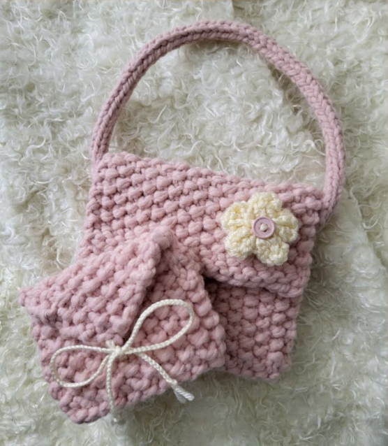 Handmade Knit Mini Purse Set