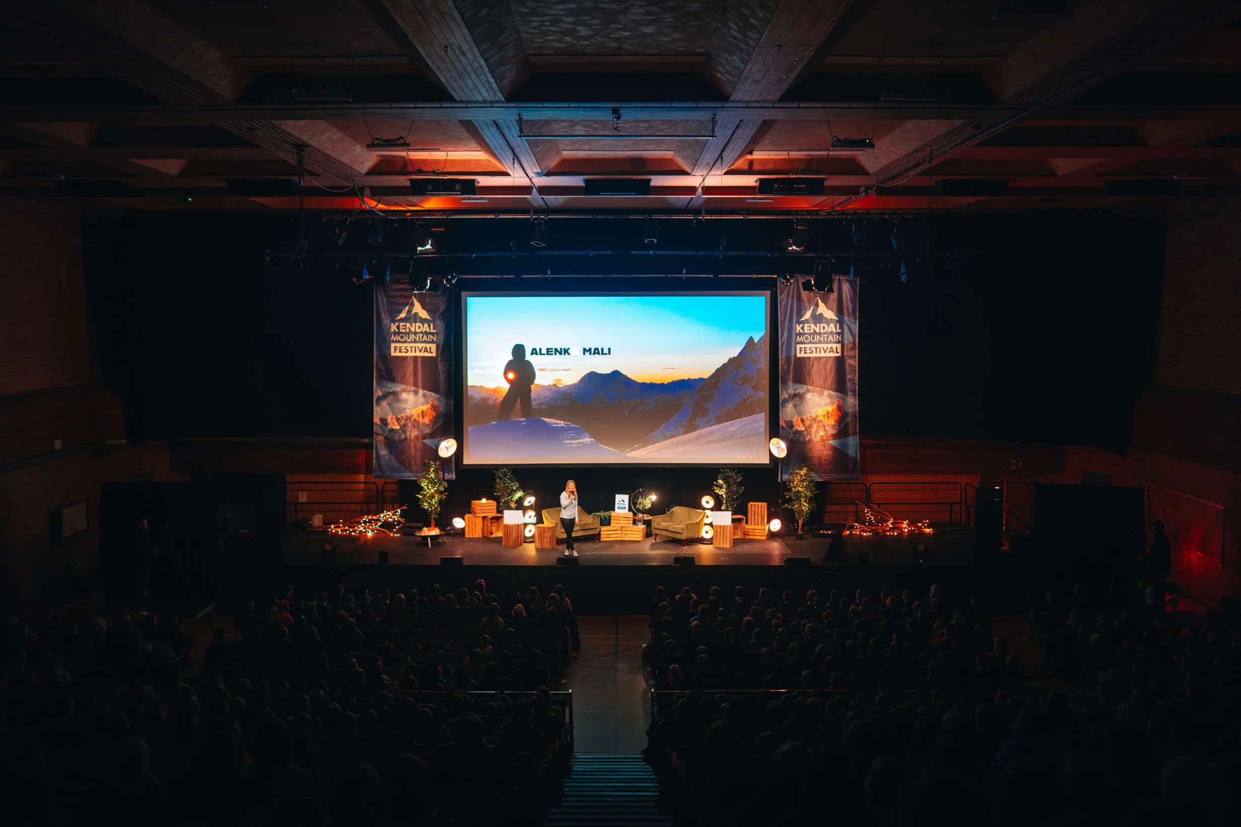 alenka mali speaking at kendal mountain film festival