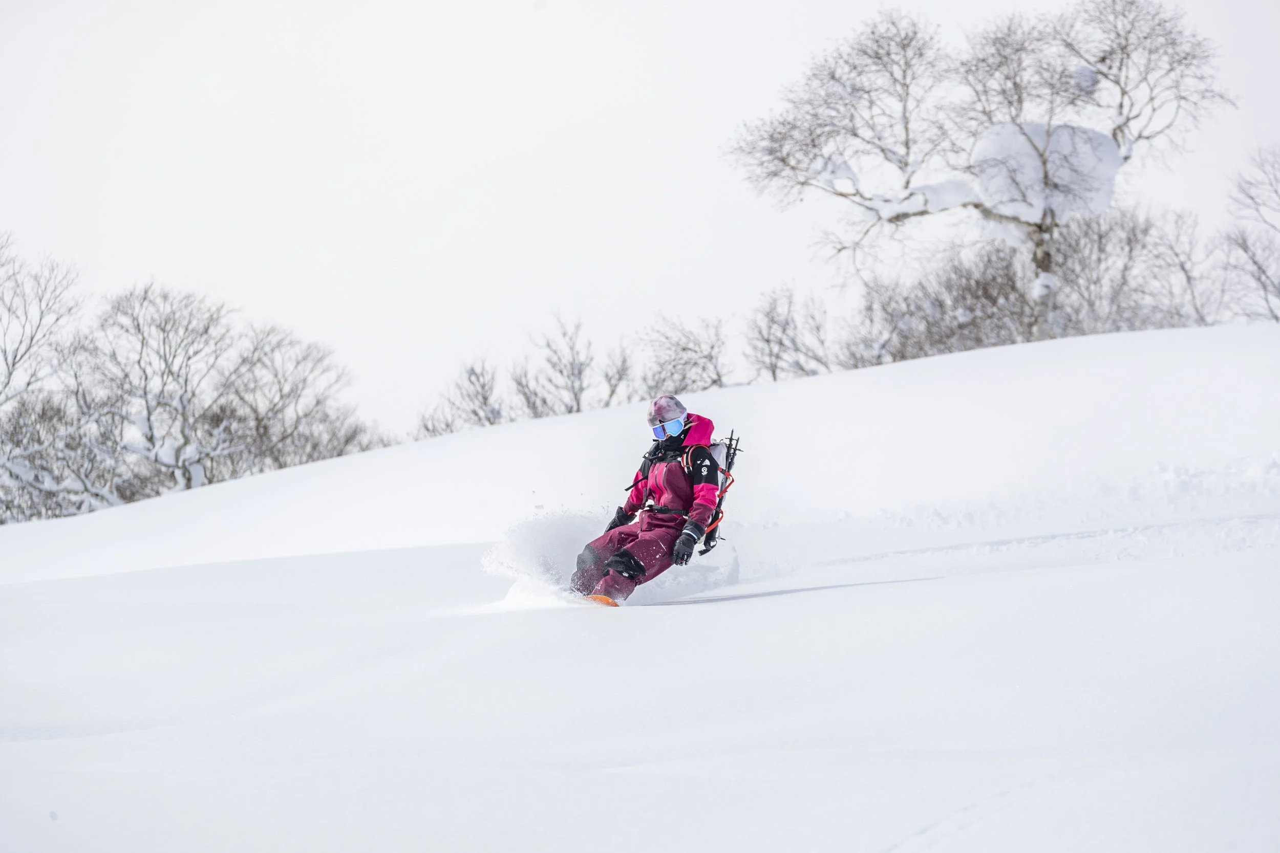 alenka snowboarding in japan