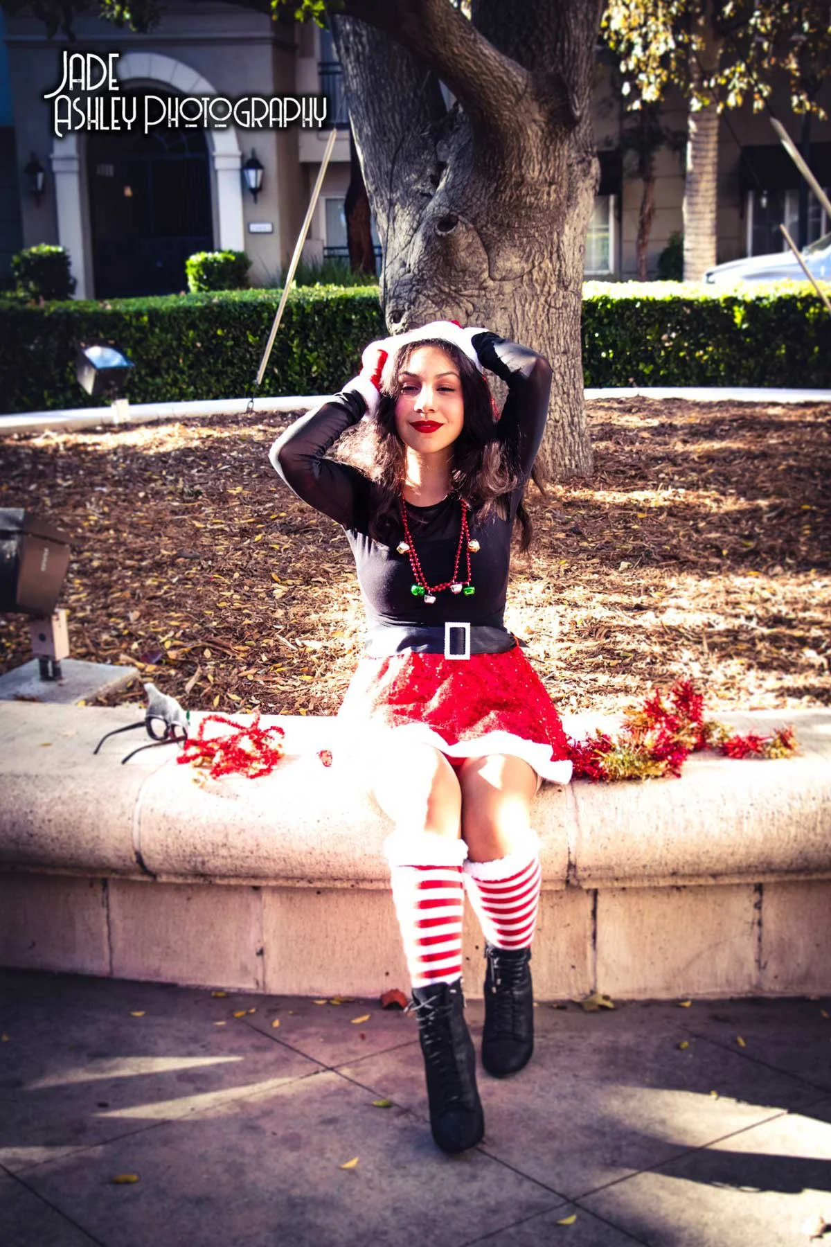 woman dressed in santa claus woman edition