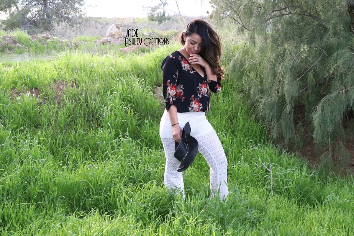 woman dressed in boho style