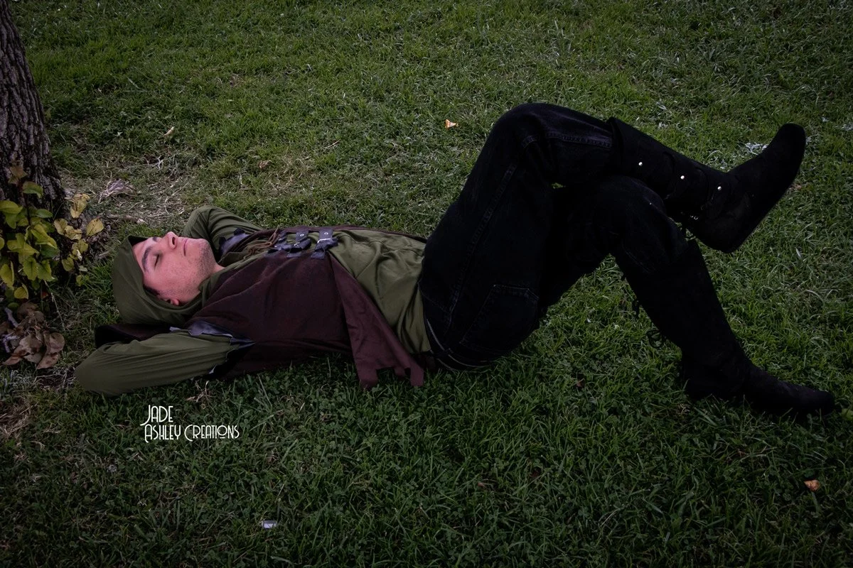 man dressed up as link for halloween