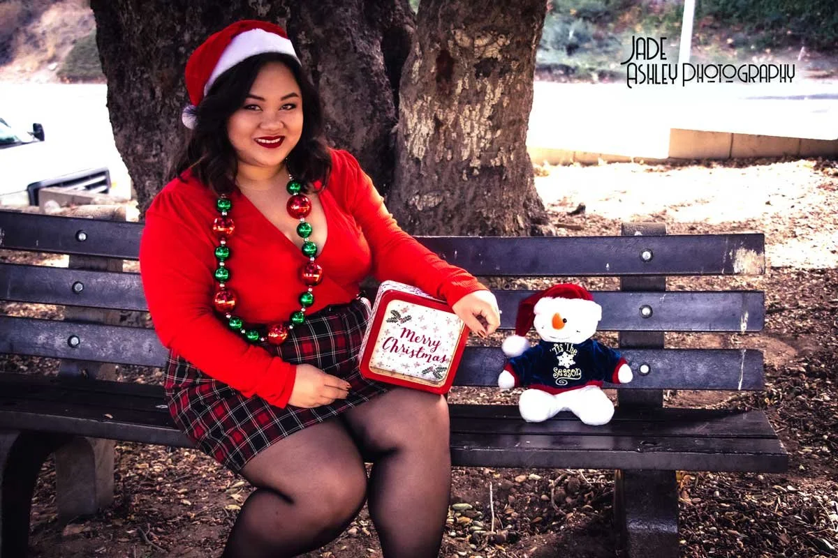 woman in christmas attire