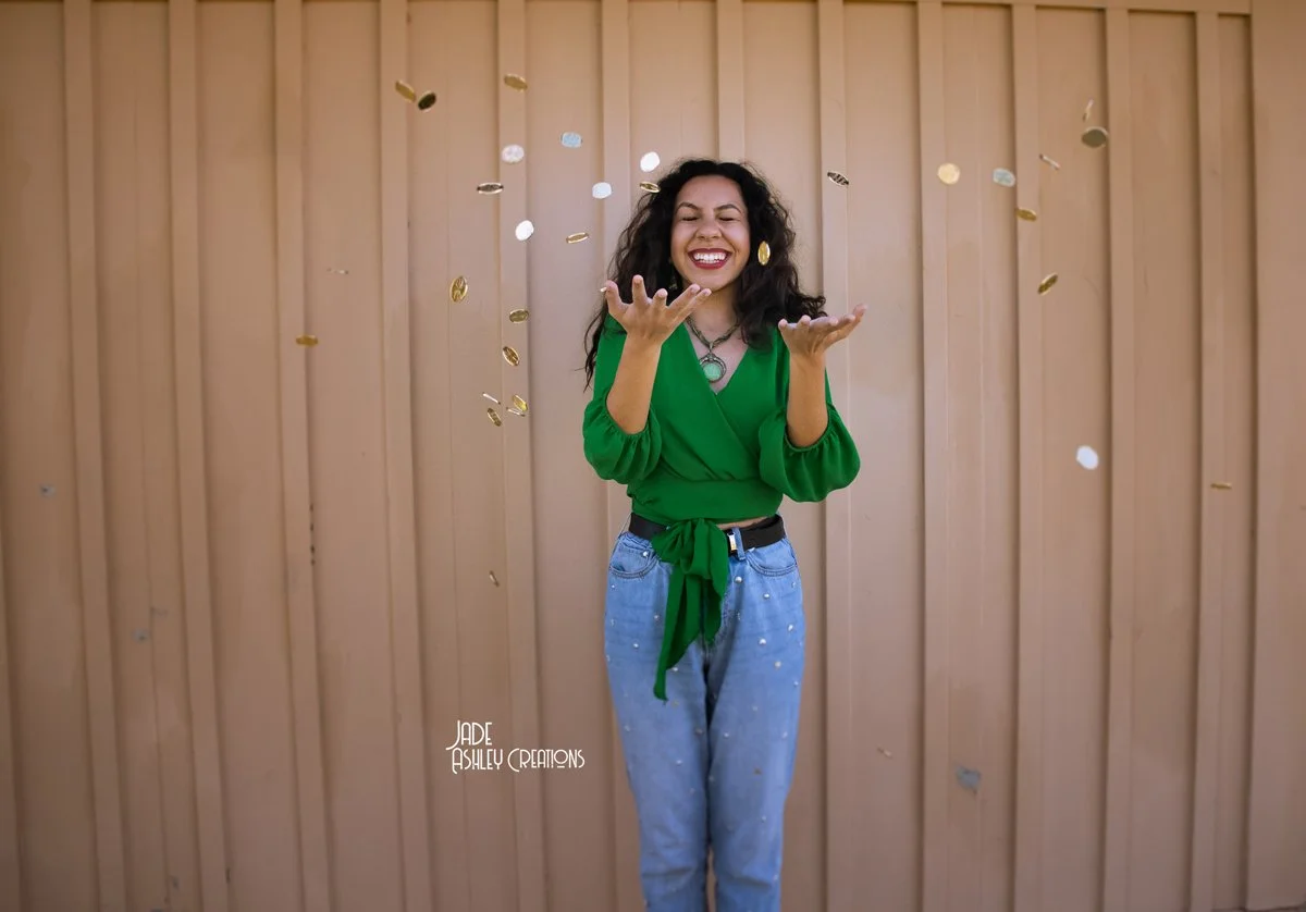 woman dressed in green fro st. patty