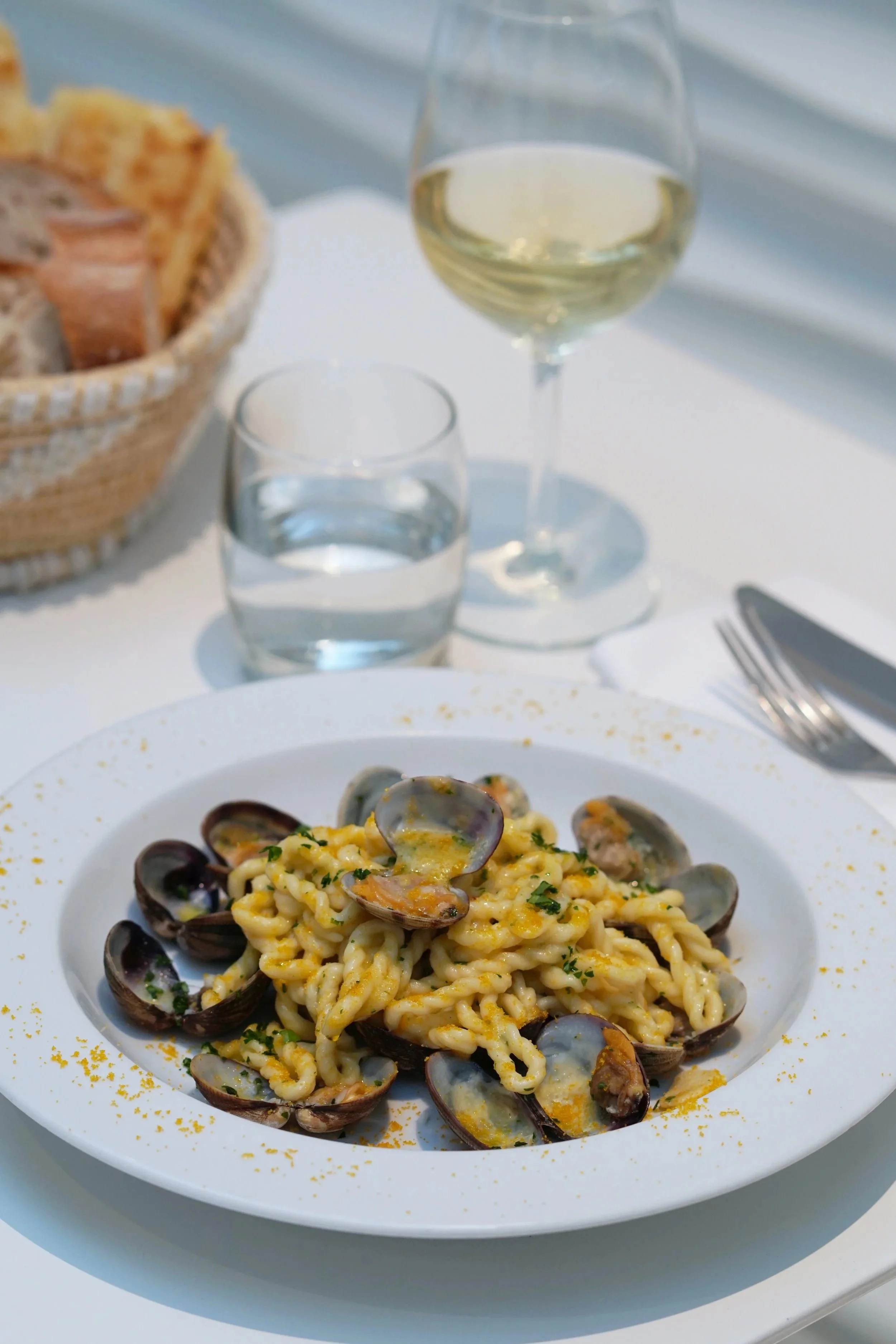 Lorighittas with clams & bottarga