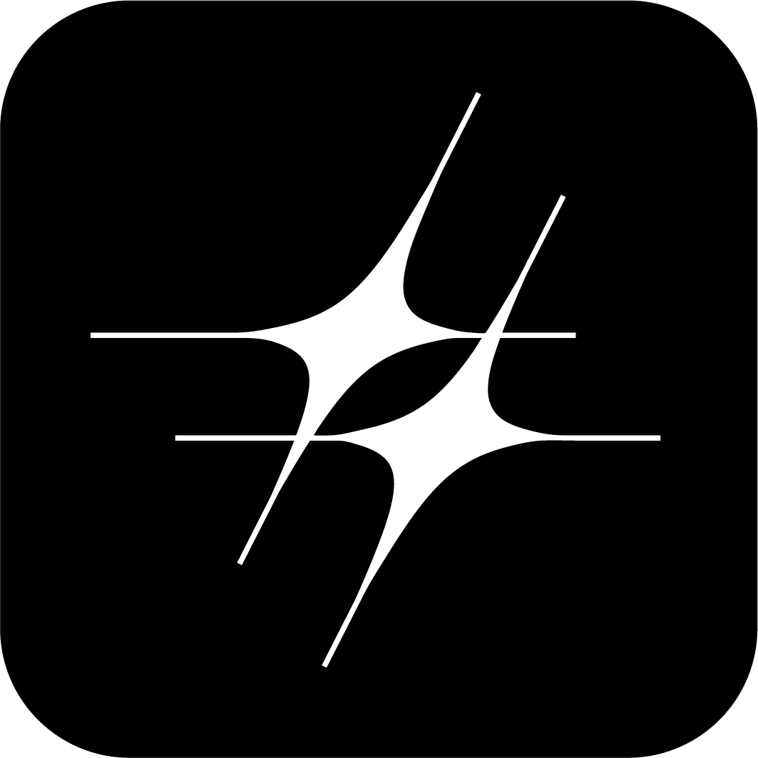 Black background with white atom-like design featuring intersecting lines and star-shaped elements.