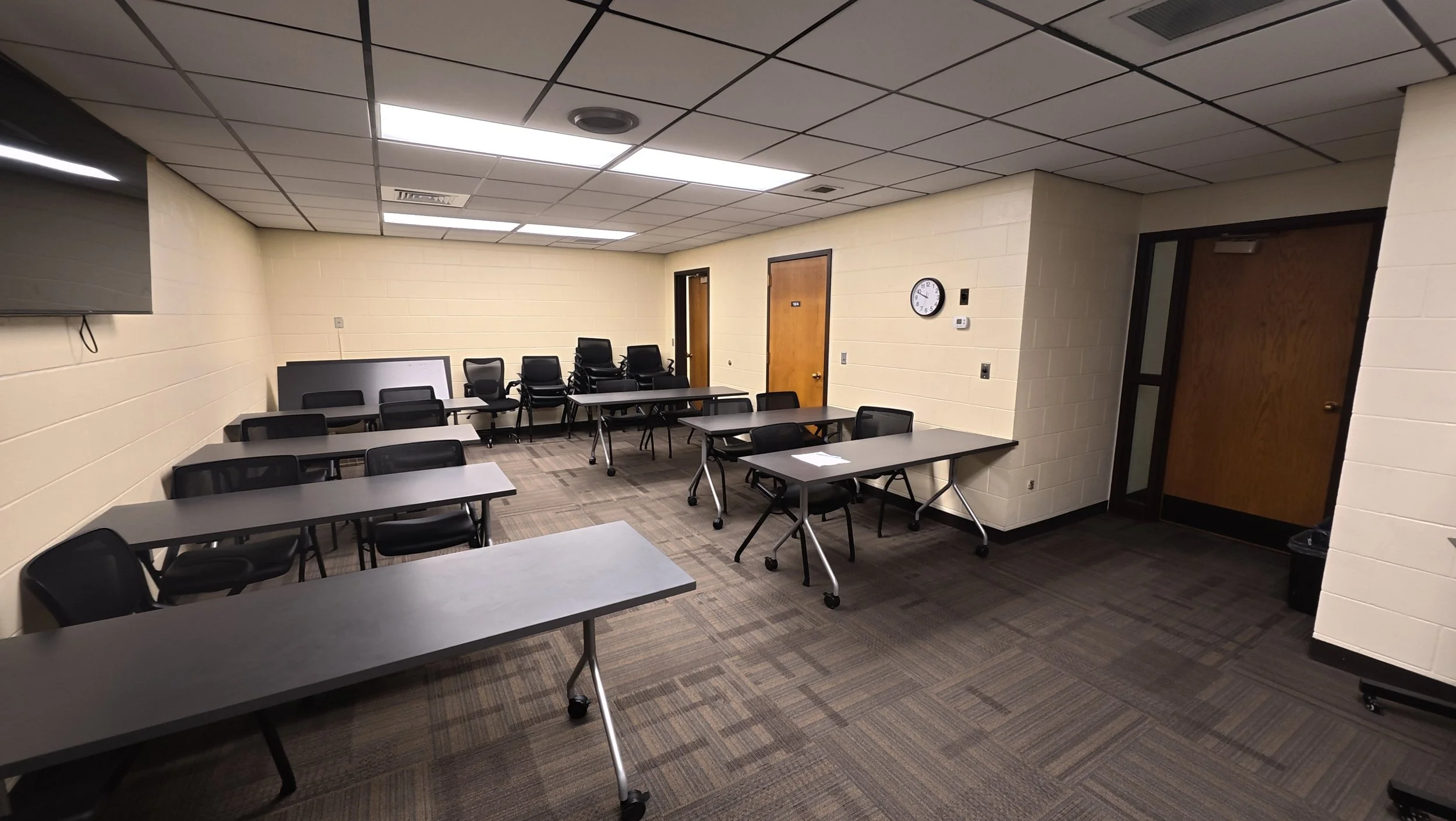 This is the only education room for staff, and it also hosts meetings related to the civil division. It is not feasible to have command staff or divisional meetings in an undersized space.  