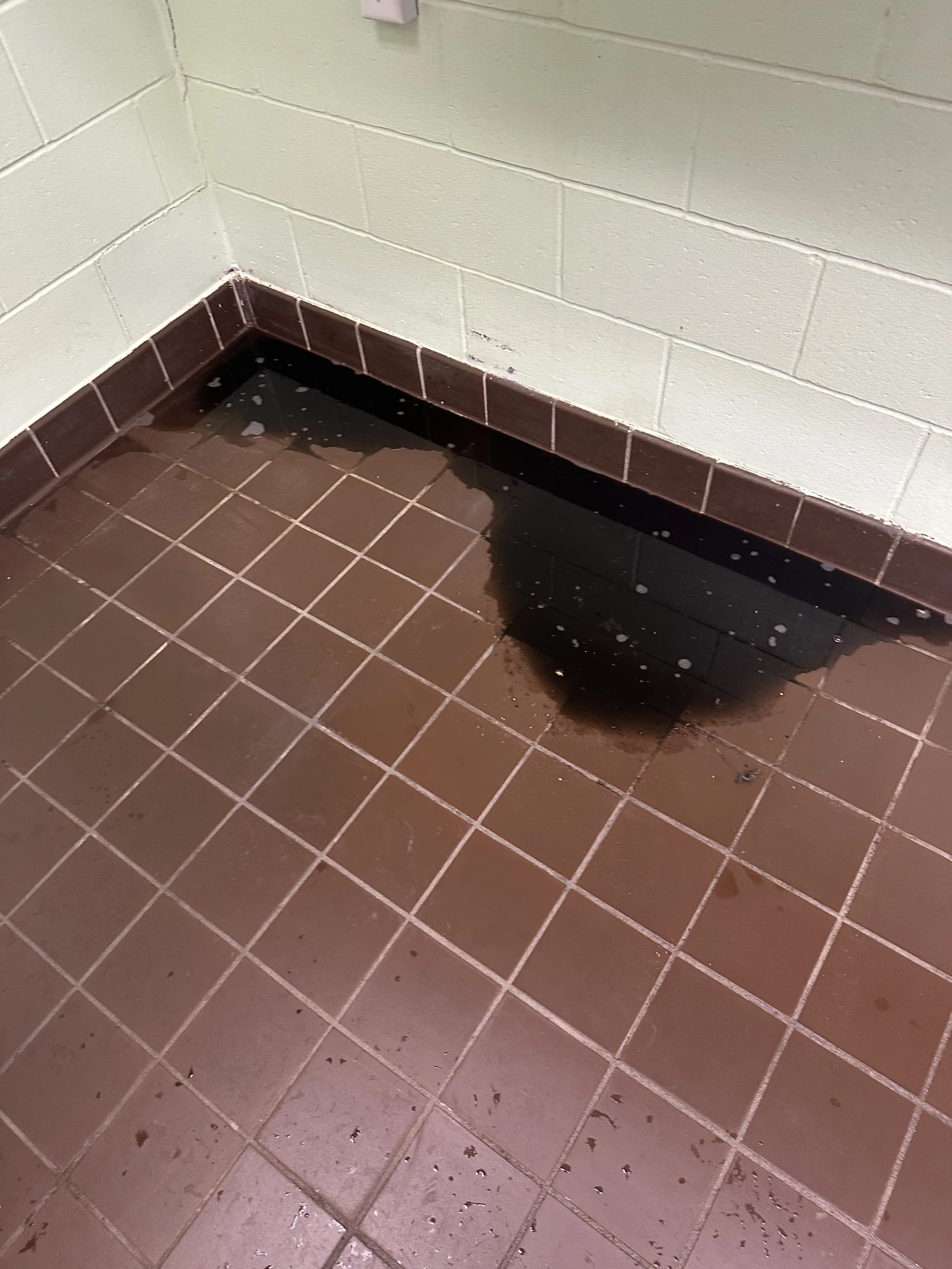Sewer backups often leak into the jail and onto the first floor. 