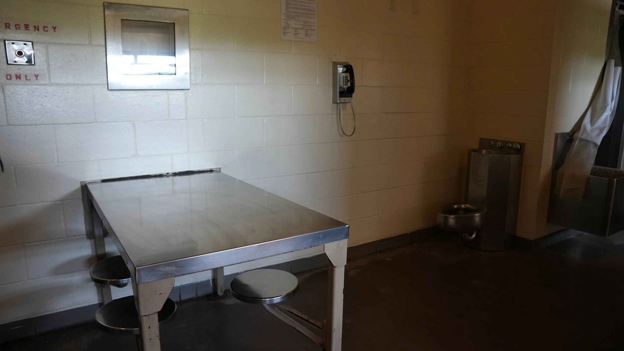 Interior picture of a cell block.