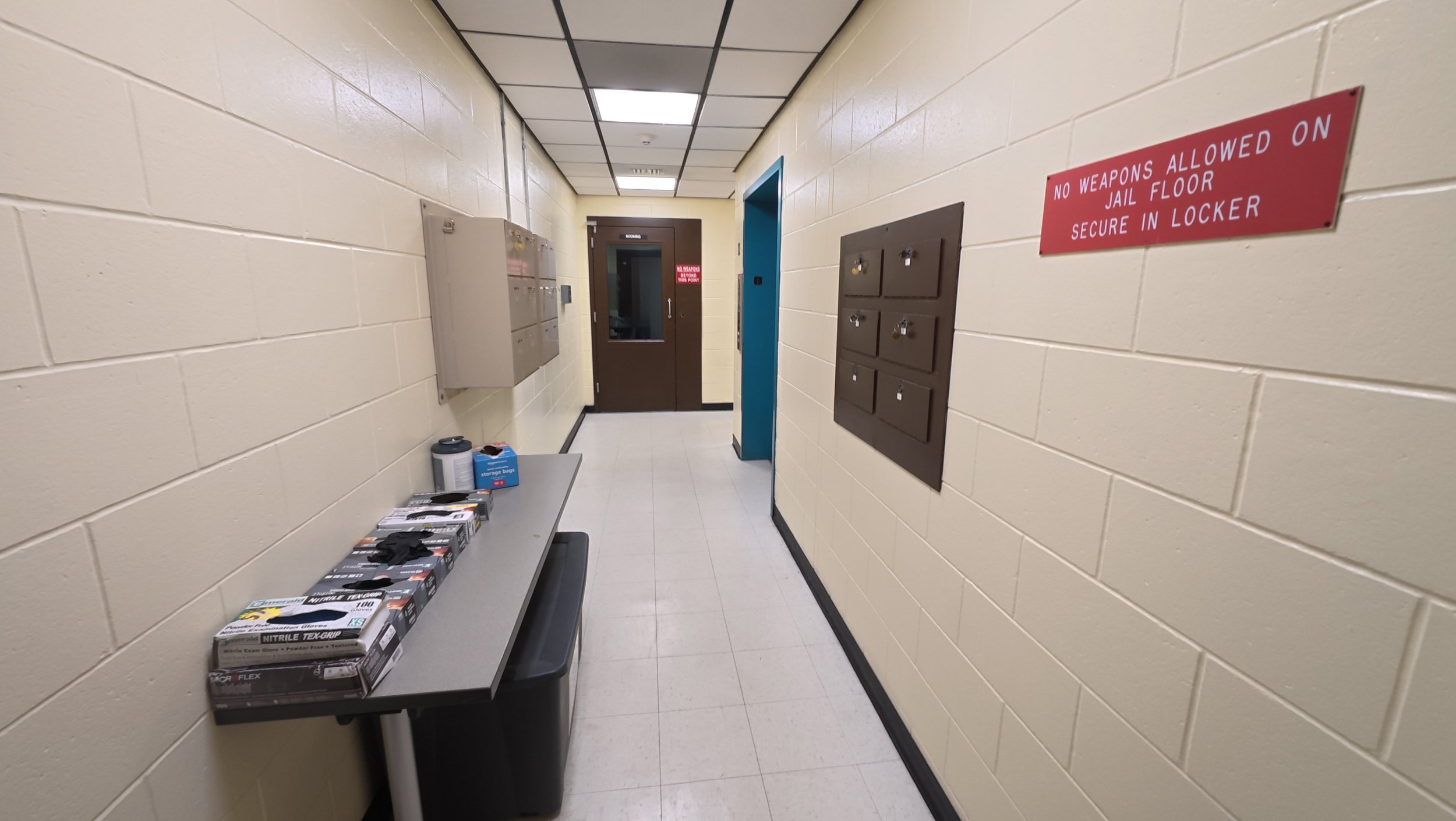 All arrestees and inmates enter the jail through the detention elevator. The elevator's central location creates a bottleneck for other staff and jail operations. 