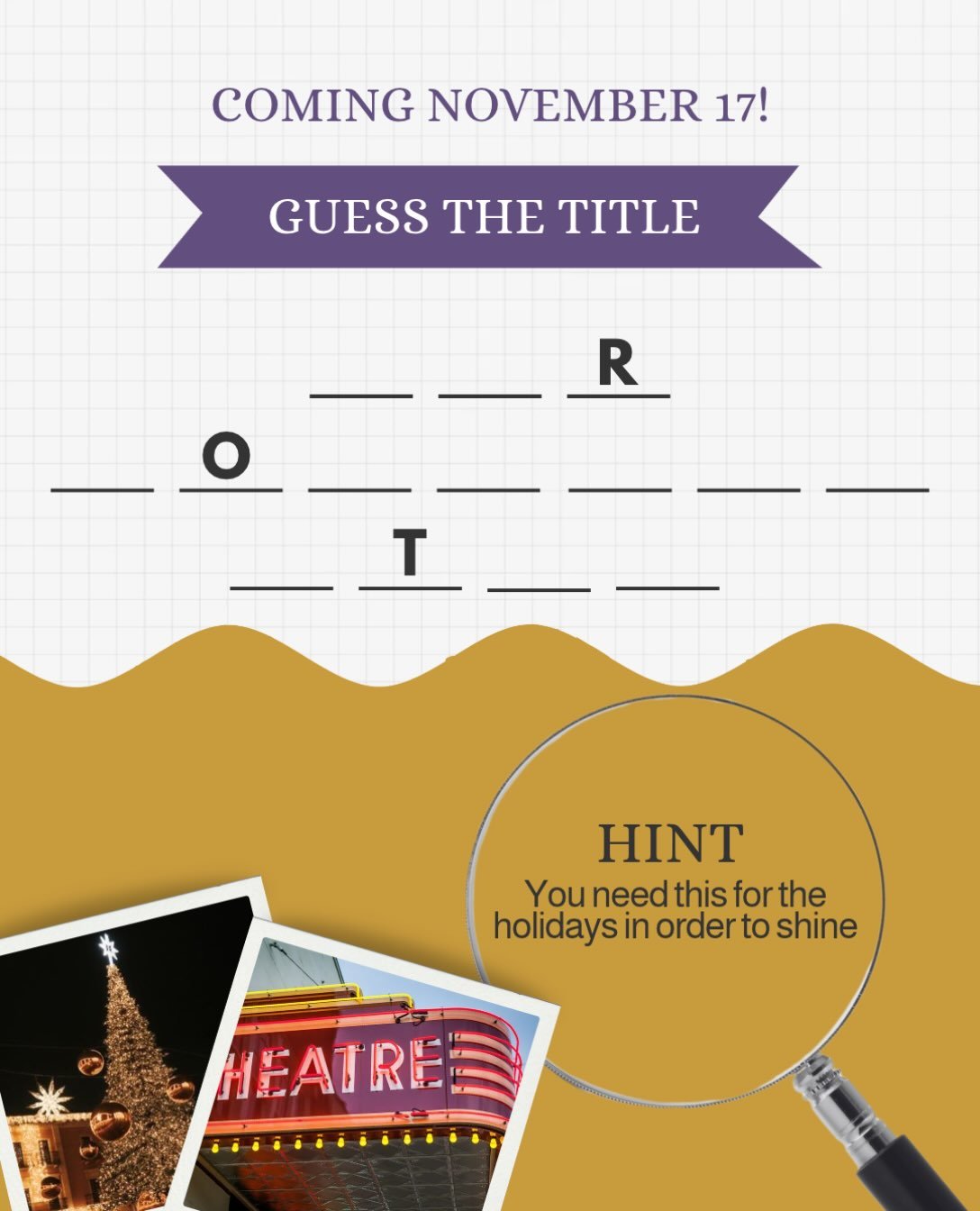 Can you guess? Opening for preorders soon!!

☀️grumpyxsunshine
🎄holiday
🏘️ small town
🎭theatre
🕺he falls first
❄️set in Colorado

#contemporaryromance #holidaynovella #grumpyxsunshine #romancebookstagram #romanceauthor