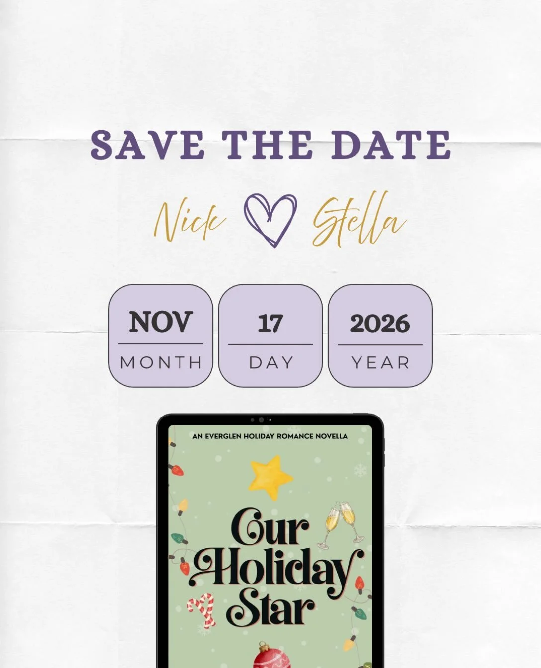 Save the Date! I cannot wait for you all to meet these characters. Honestly, I may one day write a full novel about them because the chemistry is just so good!

Final cover will be revealed as we get closer as will preorder bonuses! Join my email new