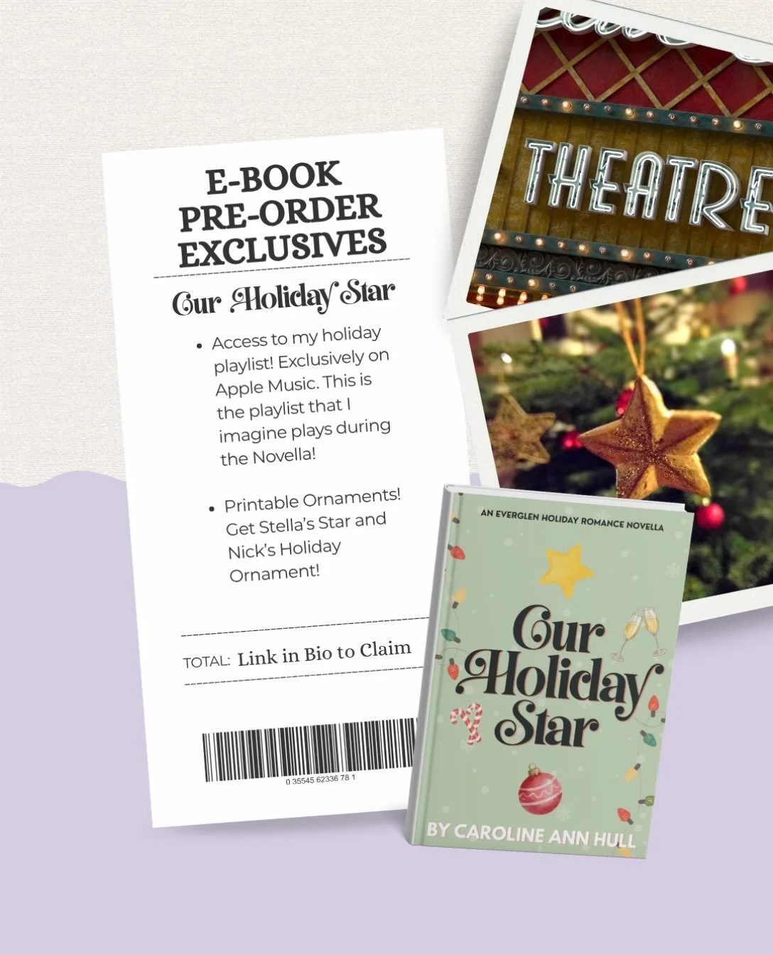 The secret is finally out! Preorders for my holiday novella, Our Holiday Star, are OFFICIALLY OPEN! 🎁

What&rsquo;s inside:
🎭 Stella, who gets roped into helping the community theatre
⚖️ Nick, a holiday-obsessed lawyer determined to break down her 