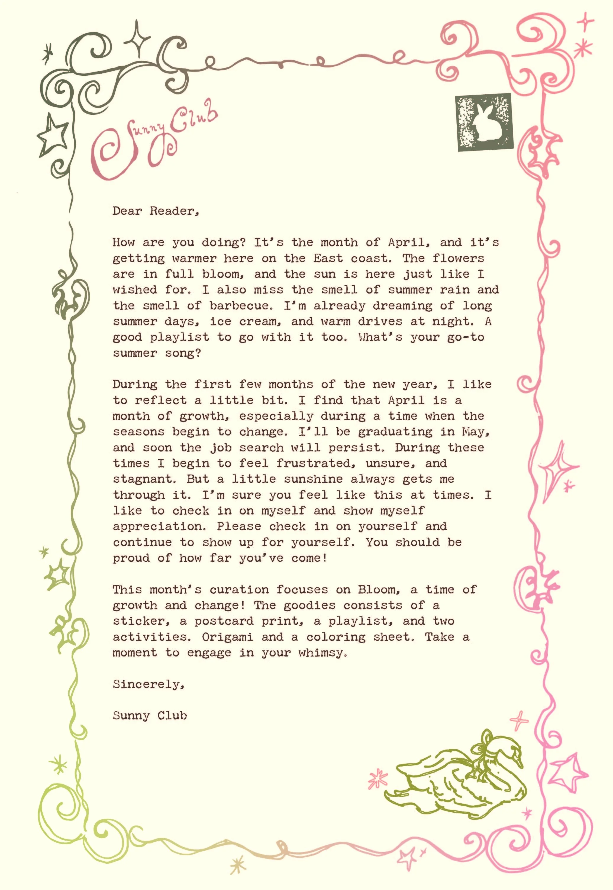April Letter