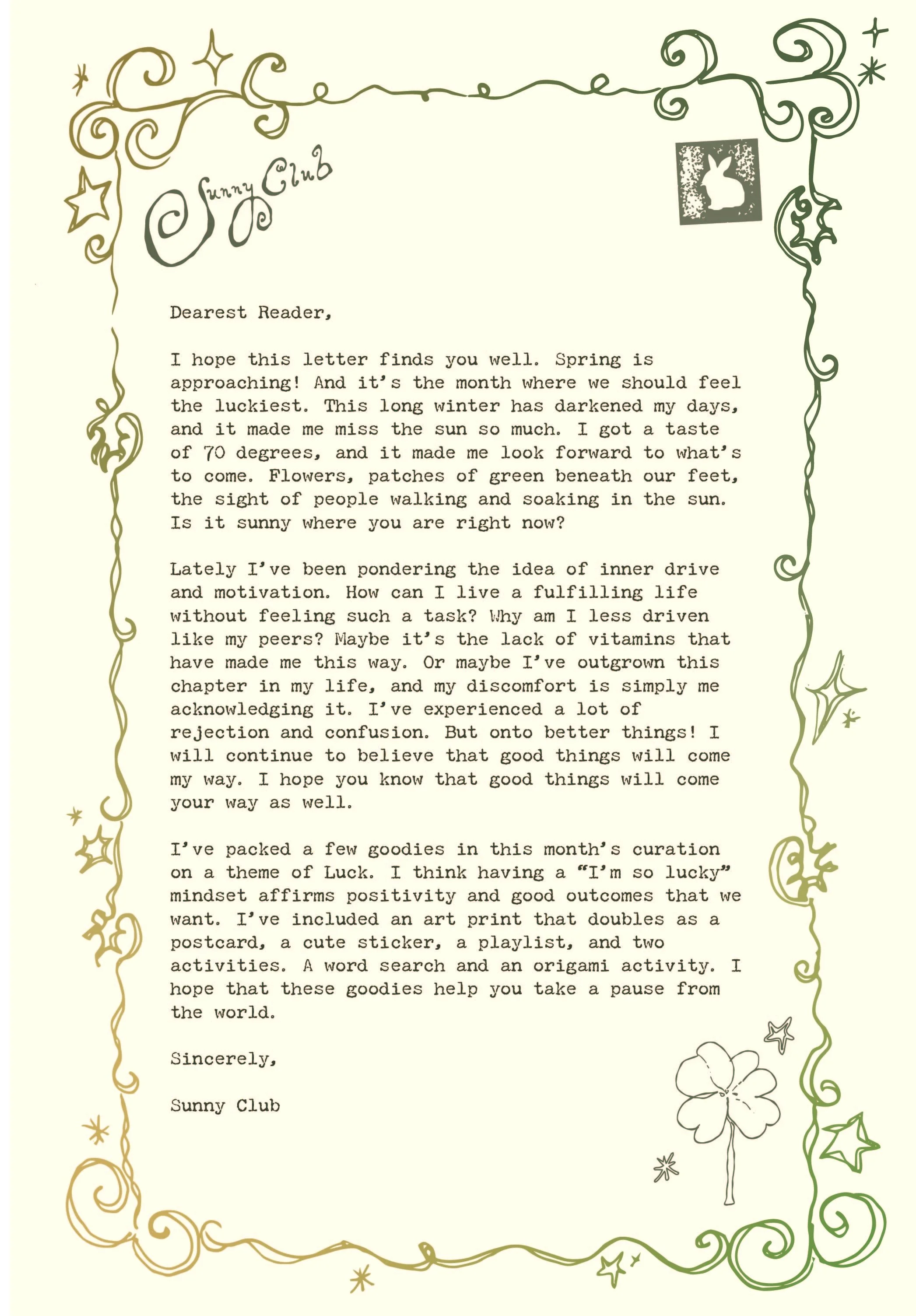 March Letter