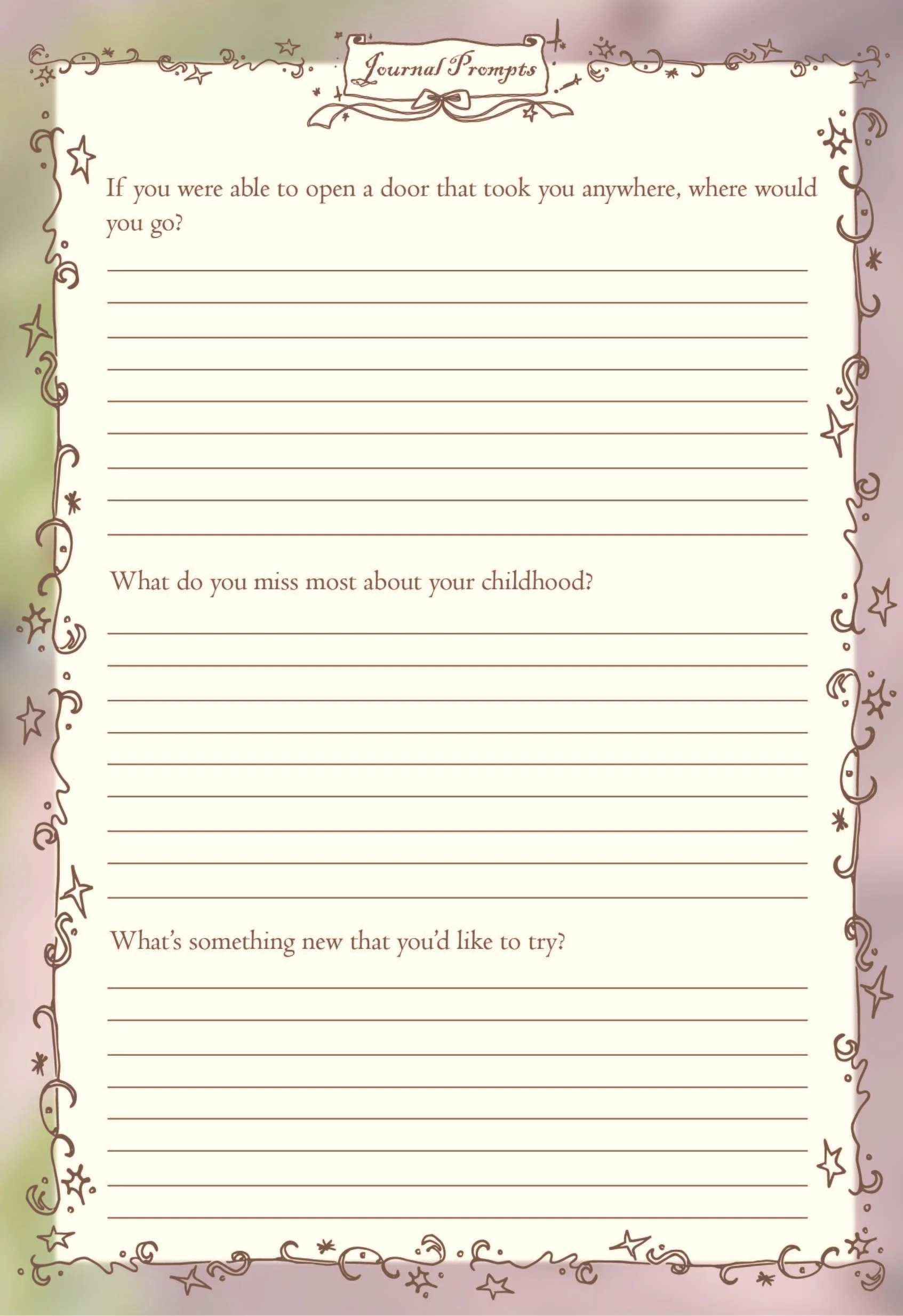 May Journal Prompt Activity Page 1