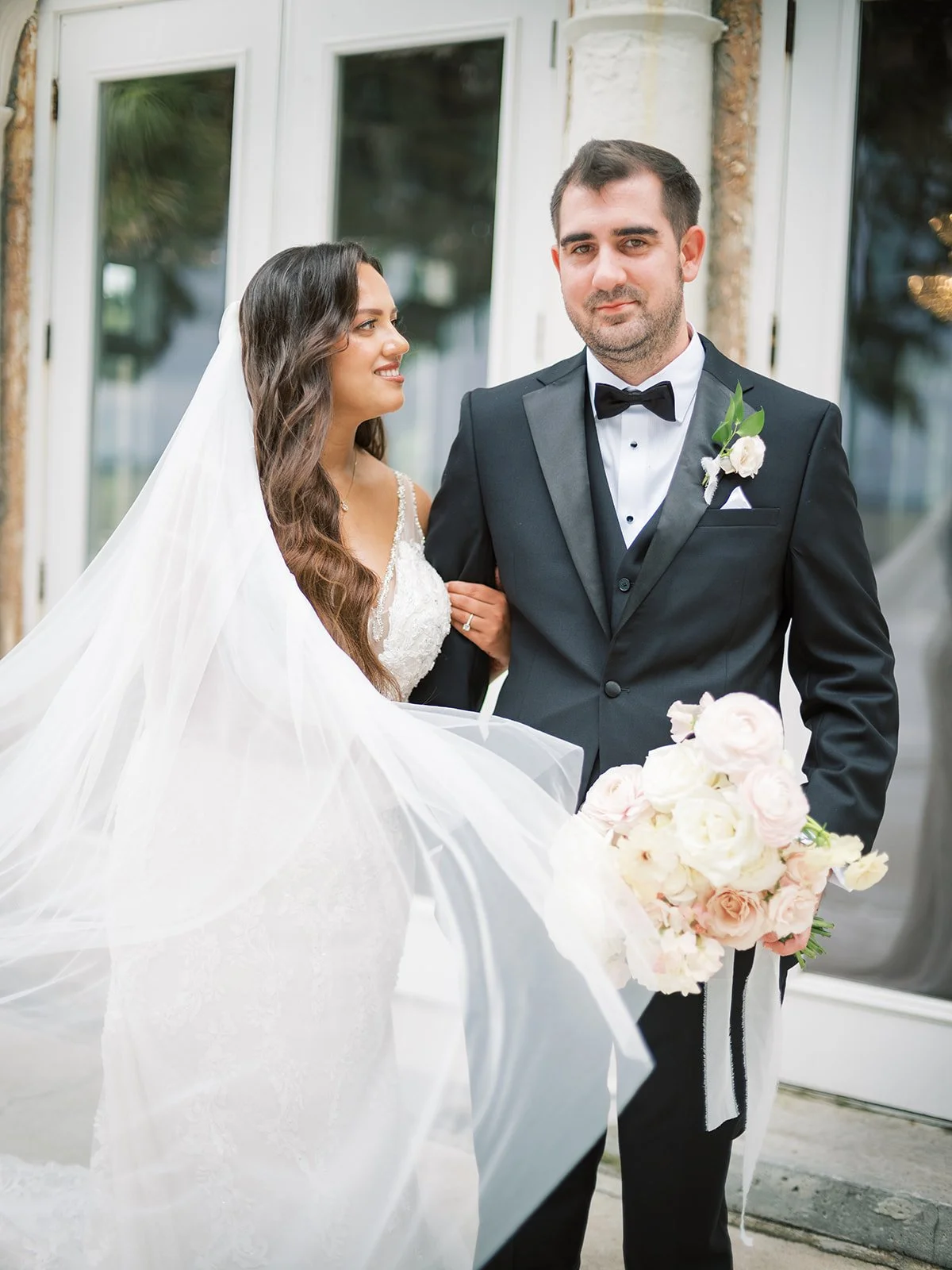 Bella Cosa Wedding Portraits with Cathedral Veil