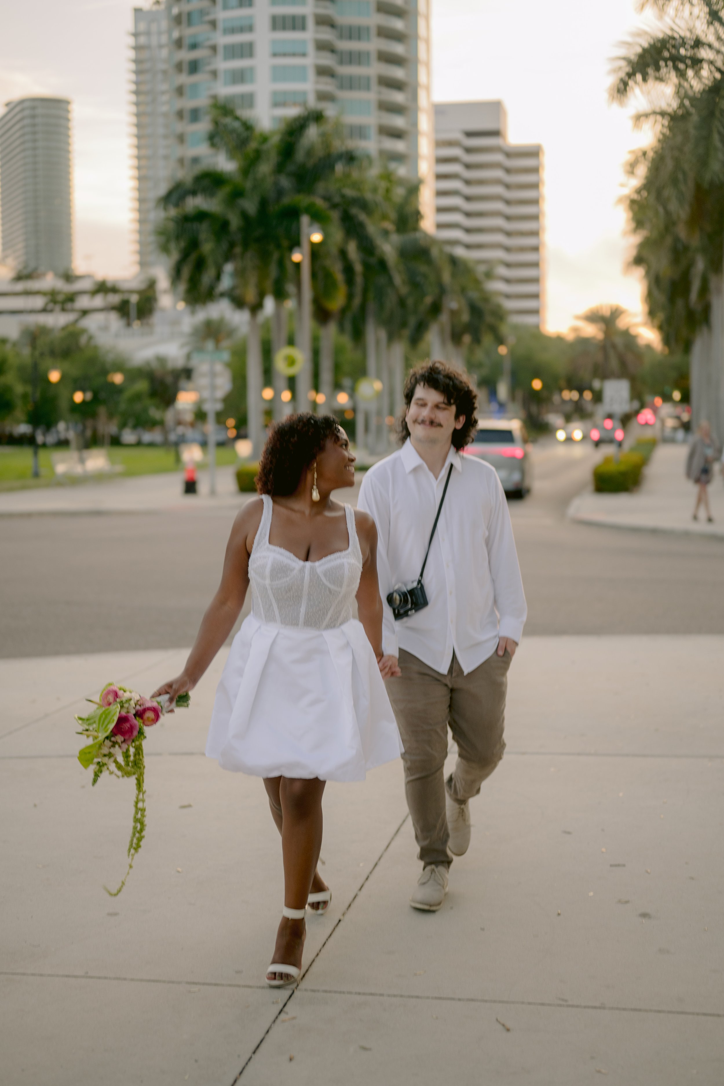 Scenic waterfront bridal portraits by professional Tampa Bay wedding content creator.jpg
