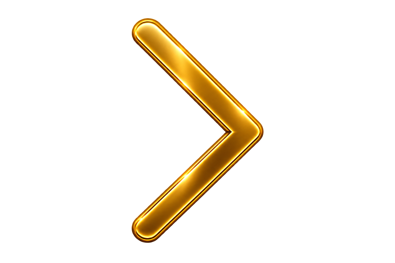 A glowing gold-colored right arrow sign against a black background.