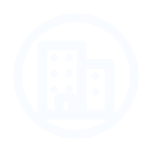 Icon of two buildings inside a circle