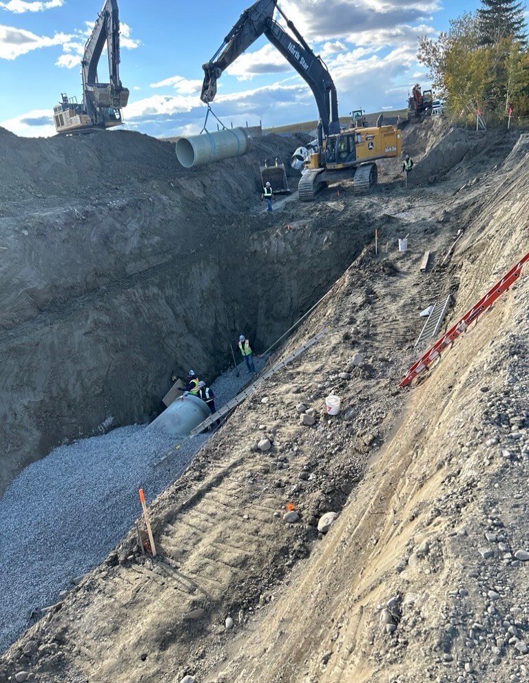 Big hoes, big pipe it&rsquo;s what we do! #viral #trending #calgary #alberta #construction