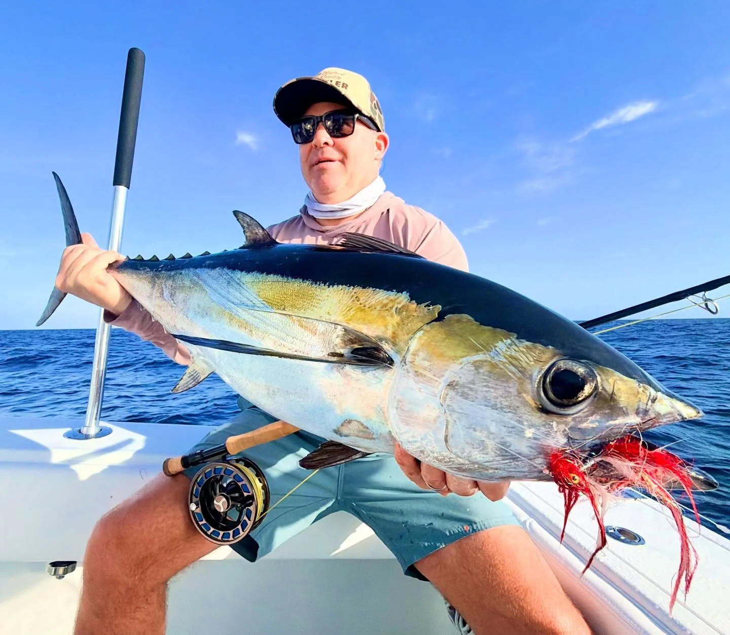 Catching Tuna on a fly rod! It doesn&rsquo;t get much more fun than that! We were able to chum these fish right to the boat to get a shot at casting to one. Next thing you know, we&rsquo;ve got Tuna on deck! 

#FlyFishing #Tuna #Sushi #Fishing #ocean