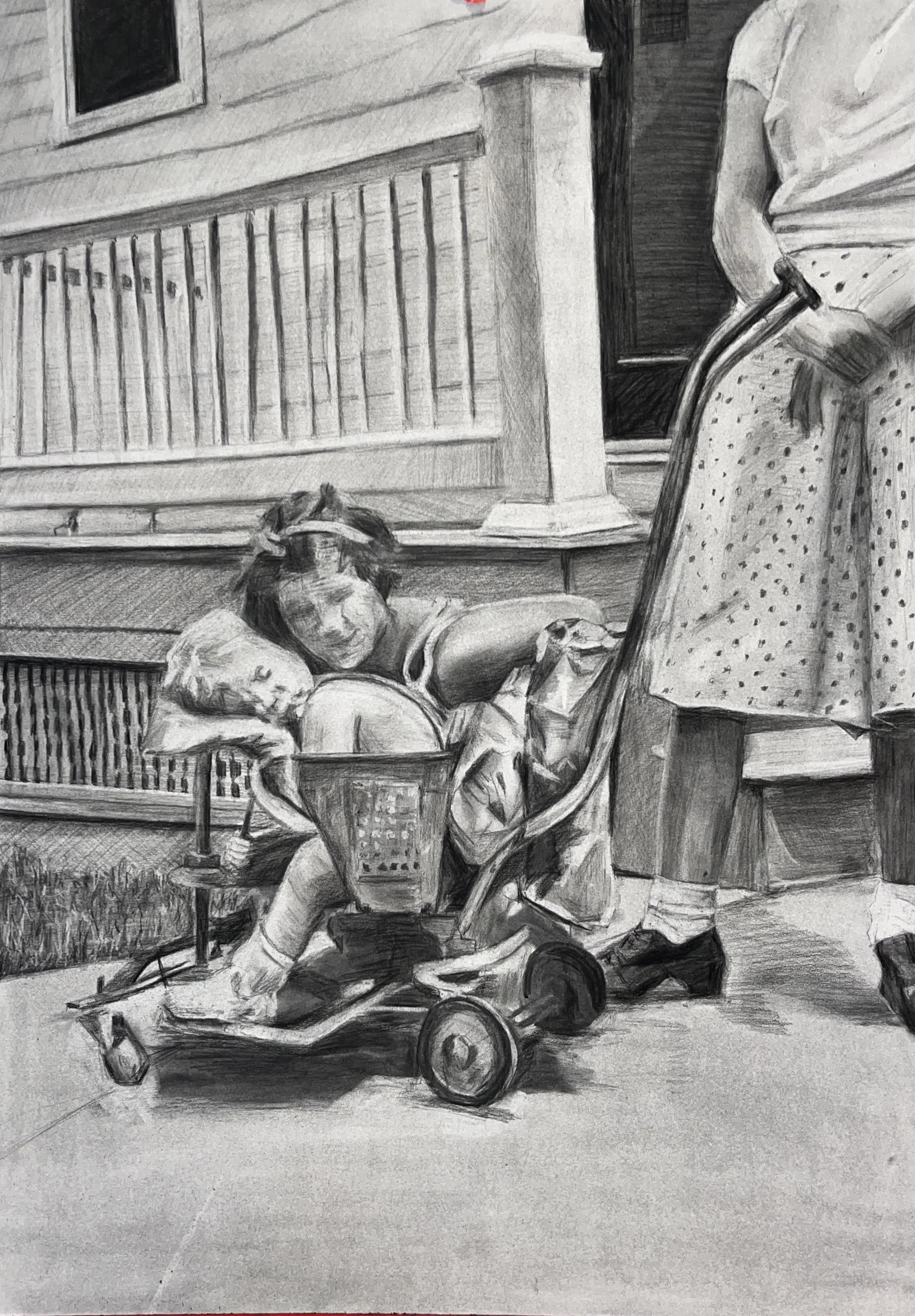 "Somewhere, Once" charcoal on vellum