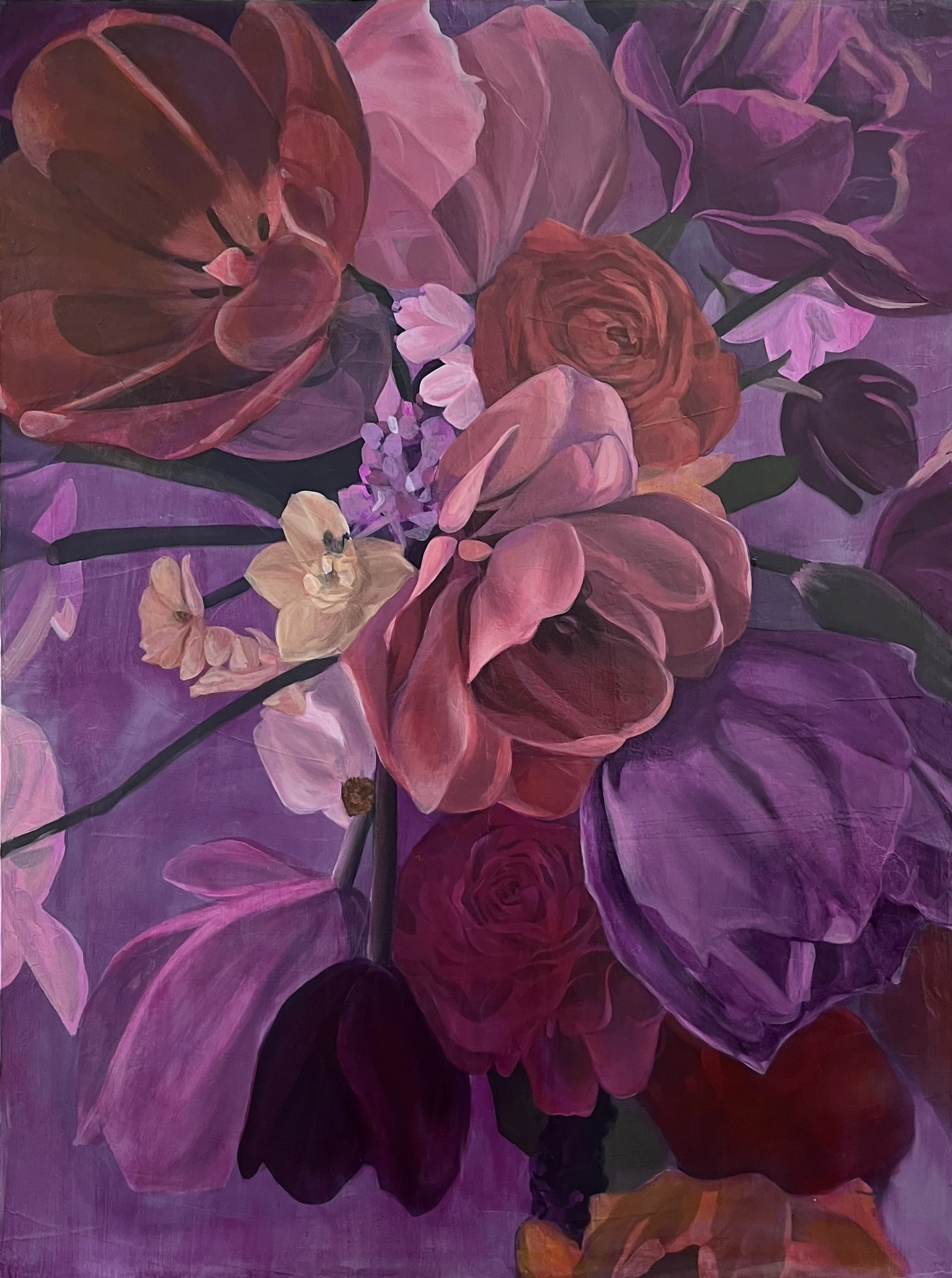 "Whispers of Grey: Grisaille: A Floral Study"
oil on canvas
30'x40'
