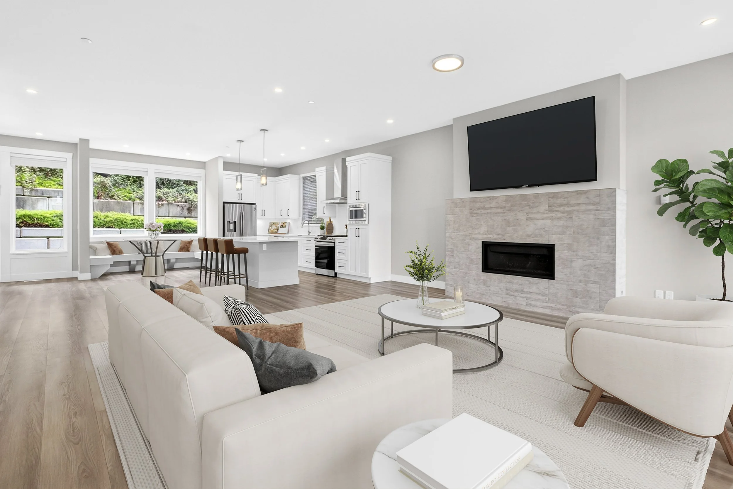 A living room renovation in Medicine Hat by Limestone Developments
