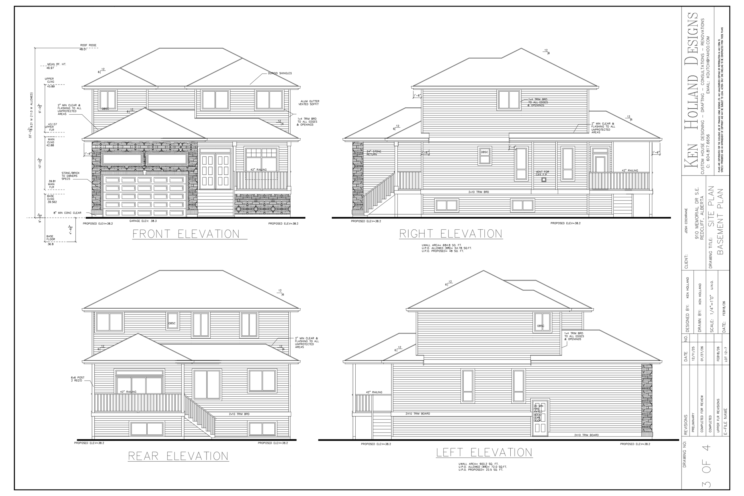 A design/drawing of a new home being built by Limestone Developments in Medicine Hat