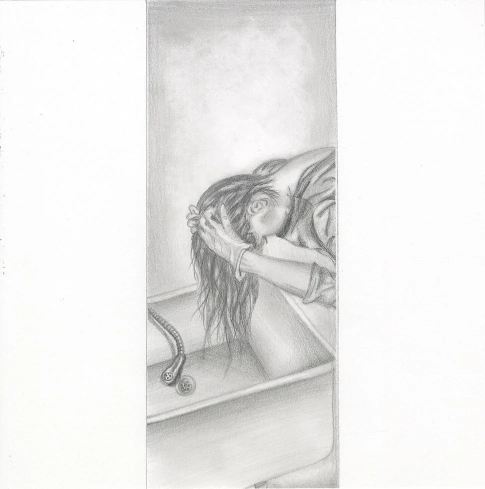 Terra: Hair and Aging

•	During: The second image captures her mid-process of dyeing her hair. The focus is on her hands in motion, reflecting the internalized pressure to alter her appearance to meet expectations.