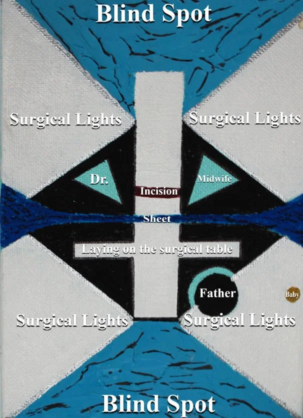 Title: Delivery:

Delivery is an abstract reflection of my childbirth experience—one that diverged sharply from what I had envisioned and carefully prepared for. What was meant to be grounded, intimate, and embodied instead felt rushed, jagged, and e