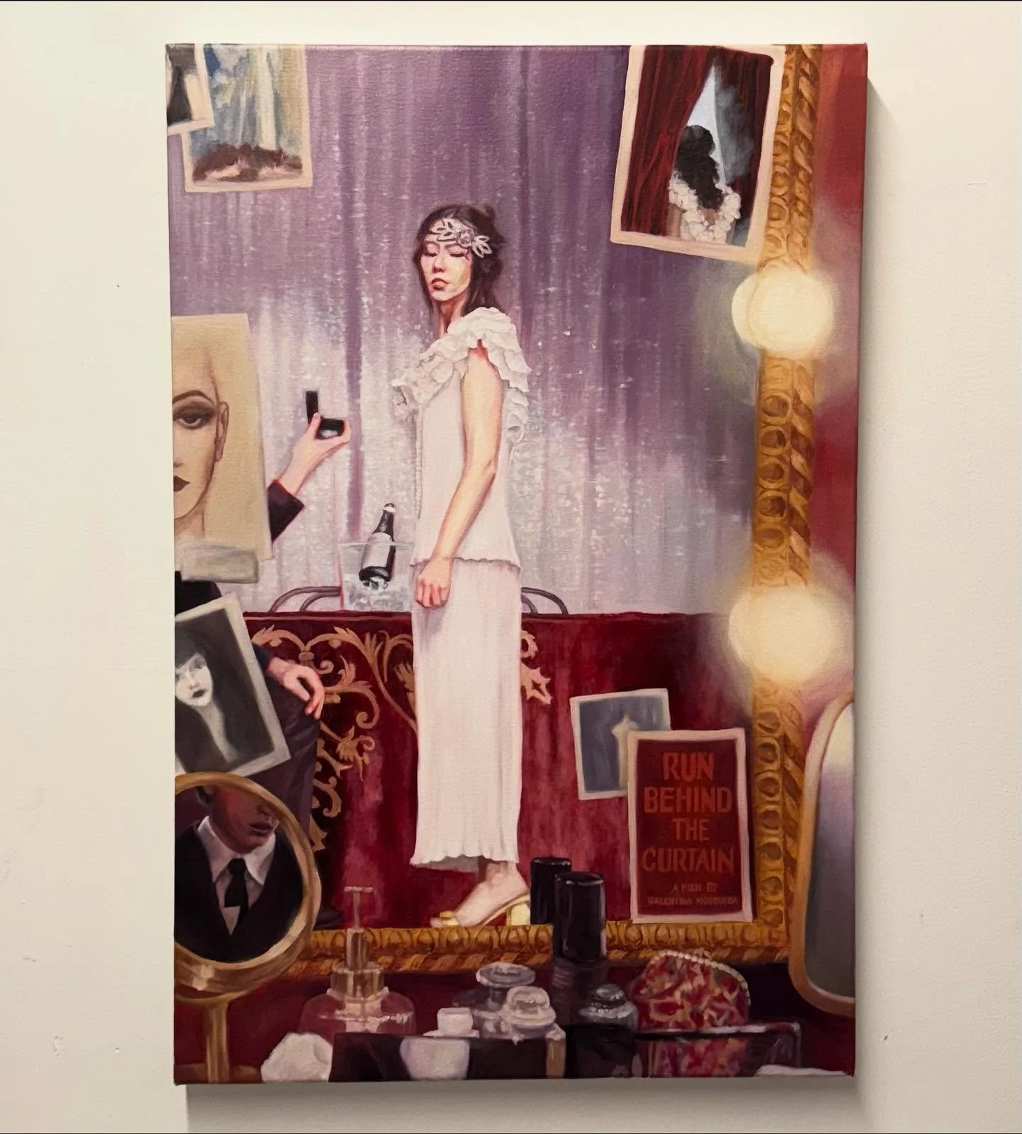 &ldquo;Run Behind the Curtain&rdquo; (20&rdquo;x30&rdquo; oil on canvas) 
Narrative full figure portrait for the poster of @runbehindthecurtain a film by @artsyyy_val