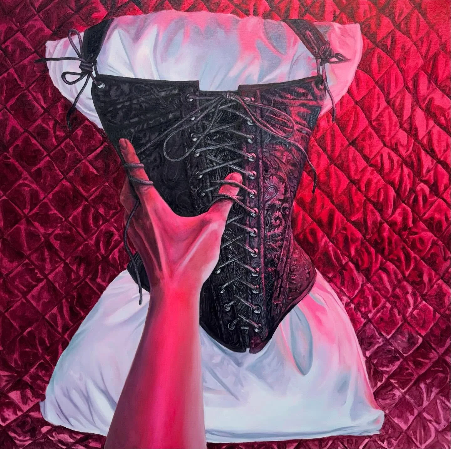 &ldquo;Grasp&rdquo; (30&rdquo; x 30&rdquo; oil on canvas)
How little does it take for you to see an object as a woman or a woman as an object? 
From my senior studio collection about objectification and societal dehumanization of women

#realismpaint