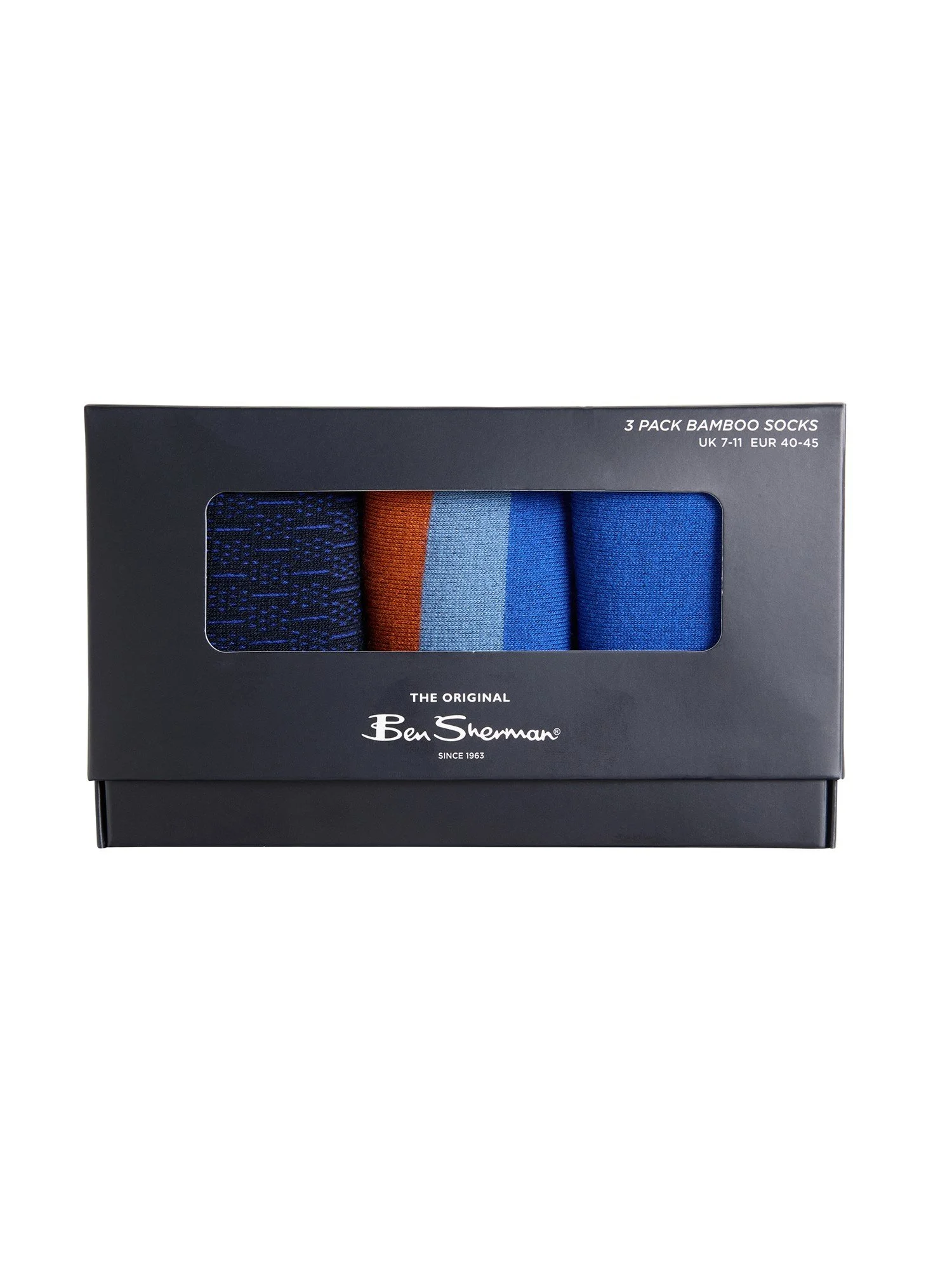 Ben Sherman 3 Pack Mod Stripe Socks Cobalt