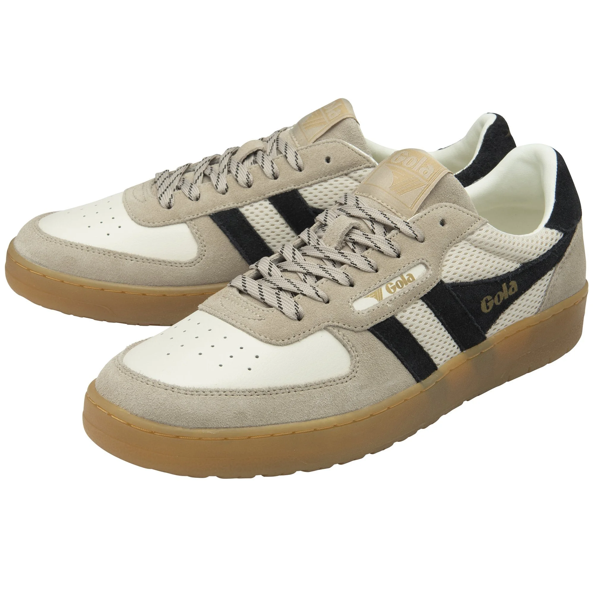 Gola Hawk 83 Trainer - Off White / Bone / Black / Gum