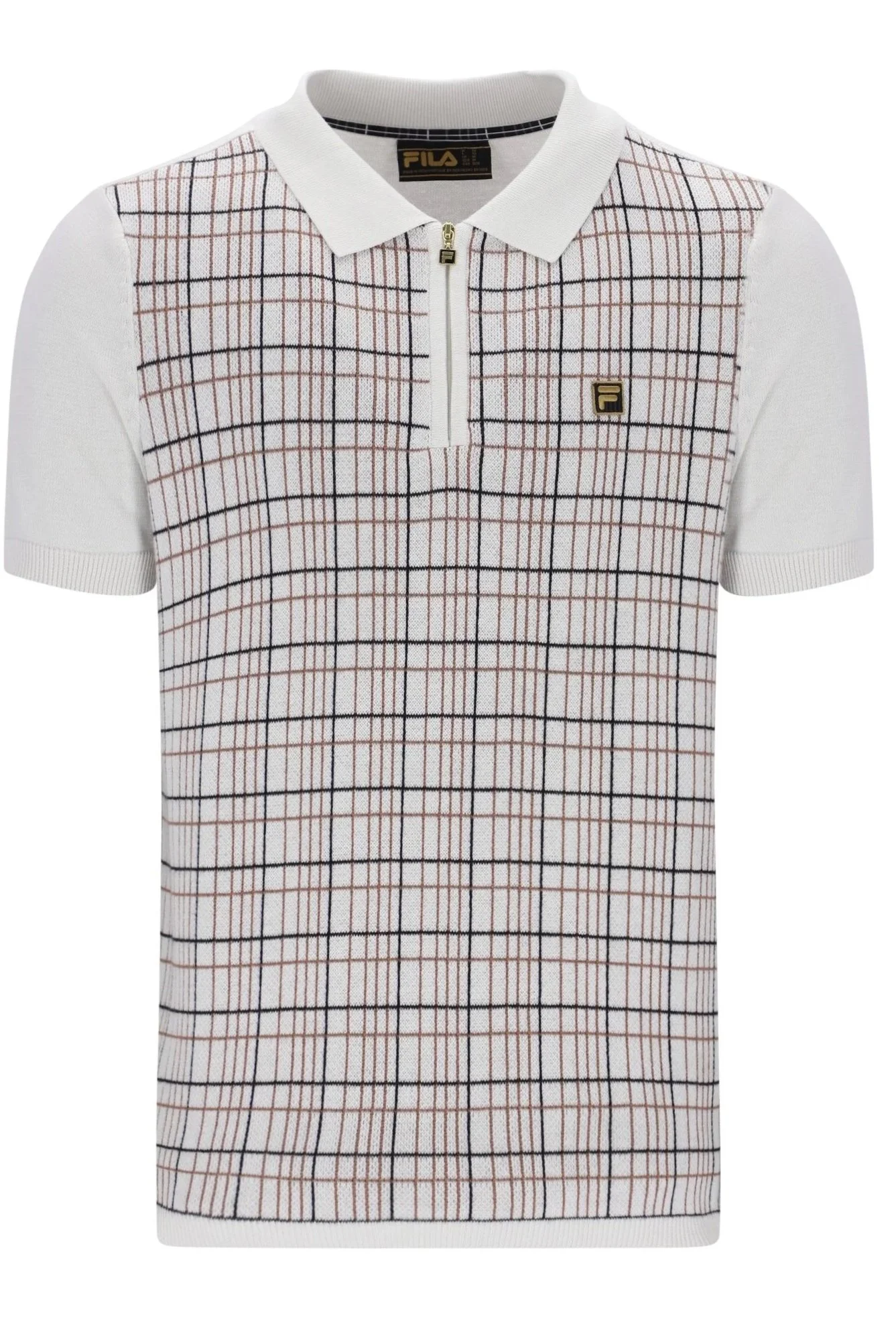 Fila Enzo Zip Polo White Down