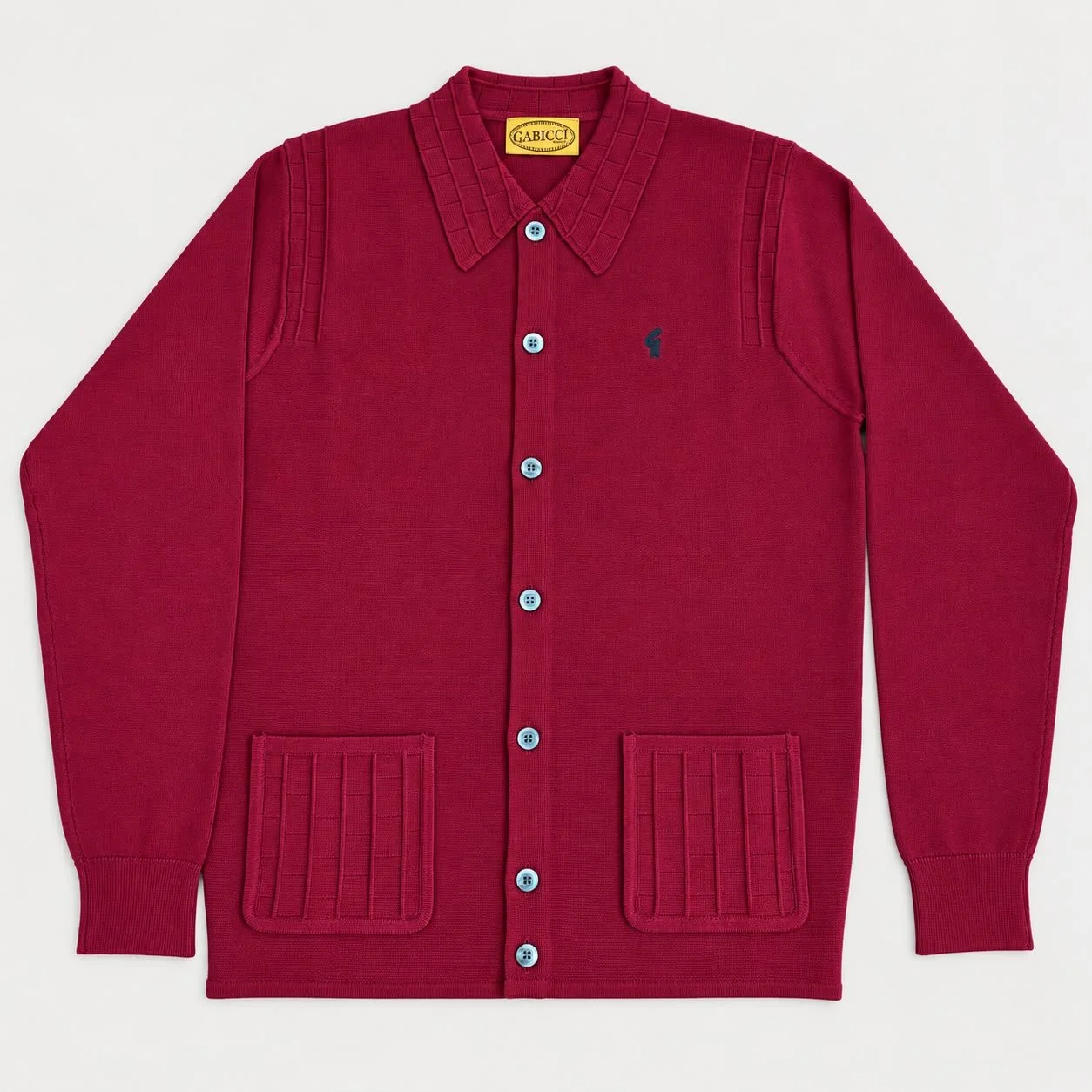Gabicci Archive Eddie Button Through Knit Claret