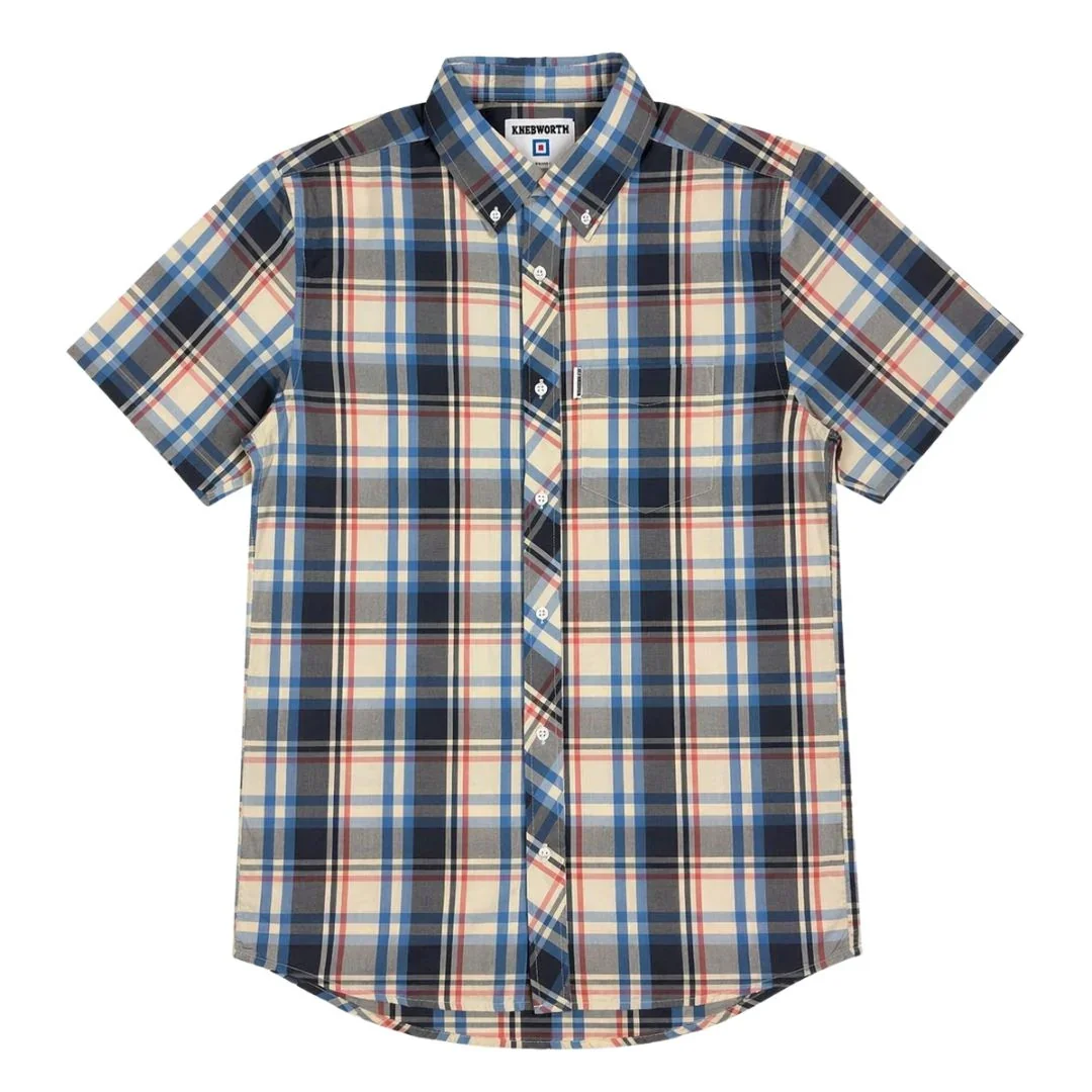 Knebworth Broad Check Shirt - Red / White / Blue